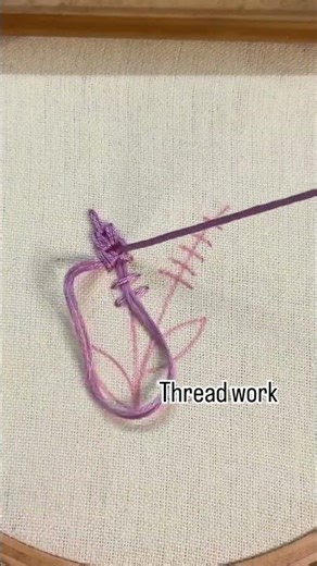 Day-20 Thread work design | step by step flower making with thread #threadart #embroiderythre