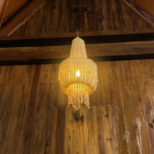 Seashell Chandelier: Coastal Home Decor Pendant Light 30x70cm - Etsy Australia