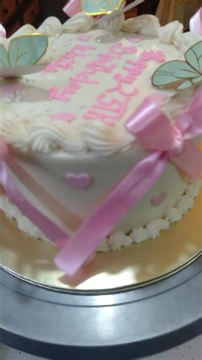 🦋💗Belgian chocolate pink heart butterfly Bow cake🎉🙏