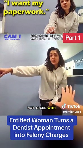 Entitled Woman Turns a Dentist Appointment into Felony Charges #cops #copsoftiktok #police #policeofficer #arrested #jail #lawenforcement #usa