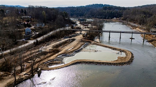 Whitewater kayak wave nearing completion might change this WNC town