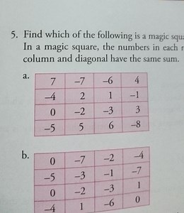 Find which of the following is a magic square. In a magic squar... | Filo