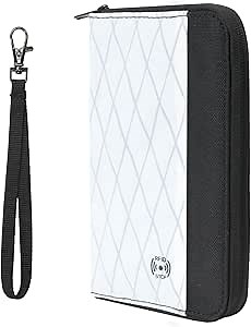 Travel Passport Wallet - RFID Blocking Passport Holder Travel Document Organizer with Wrist Strap Lightweight Single Card Pouch Portable Credit Card Case for Women & Men (White)