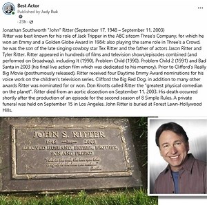 217K views · 2.7K reactions | Jonathan Southworth "John" Ritter (September 17, 1948 – September 11, 2003) ✌ | Best Actor | Facebook