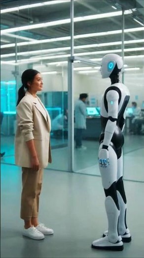 A Girl Meets a Robot for the First Time — Heart-Touching Moment! 🤖💖 | 4K Video #shorts #robot