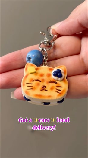 Clay Cat Blueberry Pancake Keychain Order Going Out! #polymerclay #clayart #artshorts #handmade