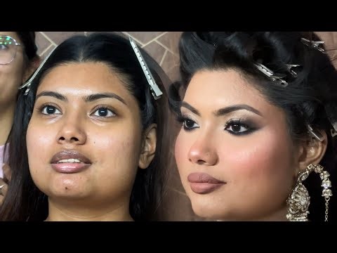 Uncut Bridal Makeup Tutorial on Real Bride by @Manveenmakeovers | Live makeup on Bride