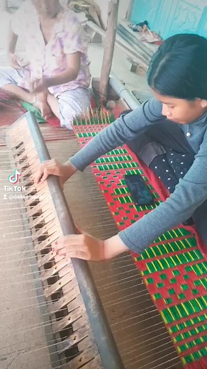 Traditional Weaving Techniques with a Colorful Loom