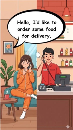 🍔 Hungry? Order Food in English – Practical Phrases for Beginners #english#FoodDeliveryEnglish