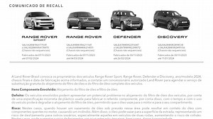 16K views · 1.1K reactions | Comunicado Recall | Range Rover | Facebook
