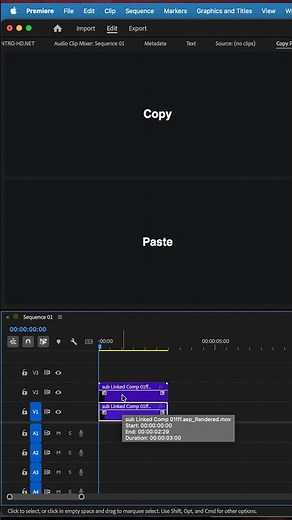 How to duplicate clip in premiere pro #premierepro #adobe