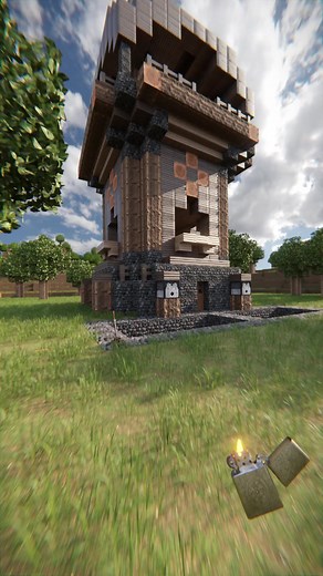 6.5K views · 128 reactions | Realistic TNT vs Water at Pillager Outpost / Minecraft RTX #shorts #minecraft | GW MASUM | Facebook