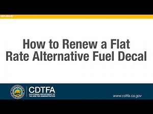 How to Renew a Flat Rate Alternative Fuel Decal
