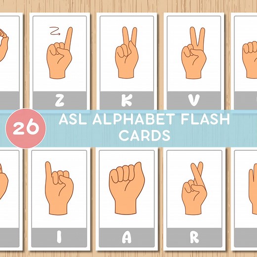 ASL Alphabet Flash Cards , Alphabet Kids Flash Cards , Preschool, Kindergarten , Pre-k Printable Activity Cards , American Sign Language A–Z - Etsy Canada