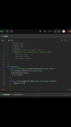 LeetCode 144 | Binary Tree Preorder Traversal | Easy Java Solution #programming #java