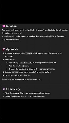 1018 Binary Prefix Divisible By 5 #codesarathi #dsa #coding #python #programming