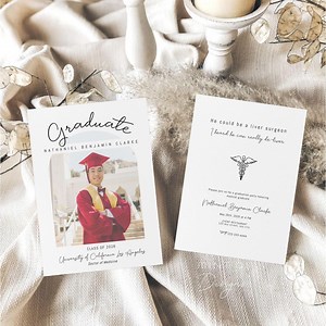 Medical School Graduation Invitation, Surgeon Grad Party Invite, Doctor Celebration, White Coat Ceremony, Printable Med Grad Card - Etsy