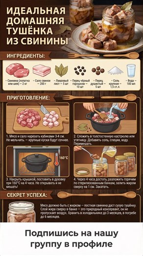 ИДЕАЛЬНАЯ домашняя тушёнка из свинины
