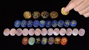 Watch rockcloud Crystal Stones Gypsy Symbol Witches Rune Set on Amazon Live