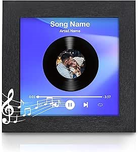 Custom Built-in Music Player Photo Frame, Personalized Memory Music Picture Frame, Recordable Tabletop & Wall Mount, Sound Gifts for Boyfriend Girlfriend