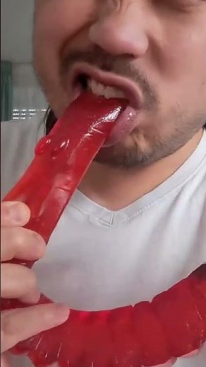 ASMR Giant Gummy Worm eating sounds #youtubeshorts #shorts
