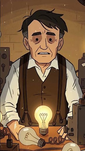 The Moment Edison’s Light Bulb Finally Worked 💡 #fyp #science #viral #pov #inventions #history