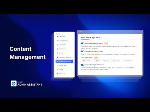 Manage WordPress Content Easily with the Content Management Module | Smart Admin Assistant