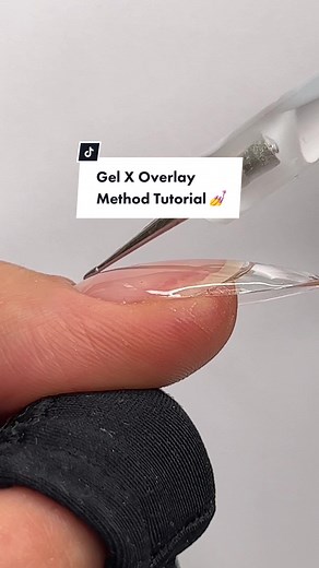 Replying to @marthetanghe overlay method 101 🤓📝 #koreannailgel #diygelxnails #gelxathome #gelxtutorial #gelxhack #buildergeloverlay #buildergelnails #diynailsathome