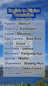 2.5M views · 20K reactions | English to Filipino Translation Part 220 #EDUCATION #vocabulary #translation #English #goodvibes #filipino #learningenglish #englishtranslation | Learning Buddy | Facebook