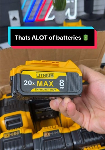 DeWalt style 20V MAX replacement lithium batteries 8aH extended range #construction #dewalt #mechanic #tools #construccion