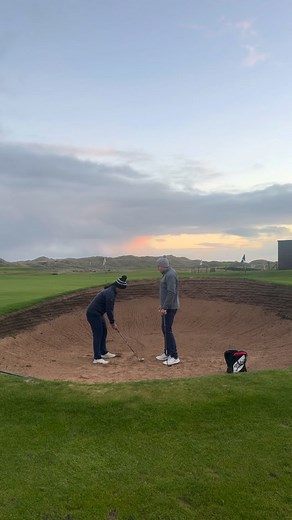 Live lesson: working on strike in a bunker. Varying your strike entry point can change your stopping power. Here we are working on getting the clubs entry point closer to the ball. | MAPGolf - Murray Patterson | Facebook