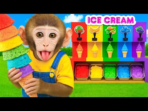 Monkey YoYo discover the Magic Ice Cream Machine and eats yummy ice cream 🍦✨ | Monkey YOYO