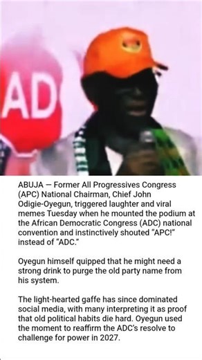 APC!!! 😂 Oyegun’s Epic Slip at ADC Convention Goes VIRAL (You Won’t Believe This!)