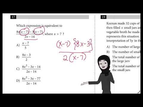 Sat practice test 10 Question 17 module 2 Mathematics expression equivalent to