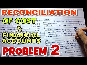 #2 Reconciliation of Cost & Financial Accounts - Problem 2 - B.COM / BBA / CMA - By Saheb Academy
