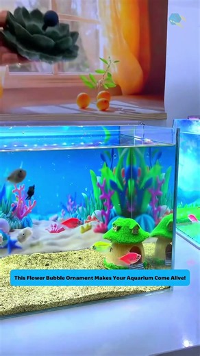 This Flower Bubble Ornament Makes Your Aquarium Come Alive! #fishtank #aquarium