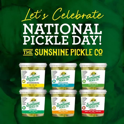 November 14th is #nationalpickleday ...Let's Celebrate!! #pickles #picklesnacks #poolsnacks #beachsnacks #boatsnacks #snackingpickles #healthysnacks #holiday #bigdill | The Sunshine Pickle Co. | Facebook