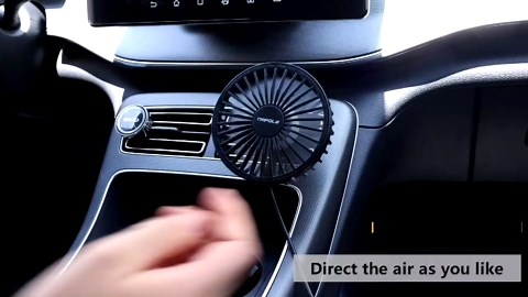 TriPole Car Fan USB Powered - Powerful 3 Speed, Portable Cooling Clip Fan for Car Vent, Quiet Brushless Motor, 360 Degree Rotatable, Air Circulation for Vehicle, Van, Truck, SUV, RV