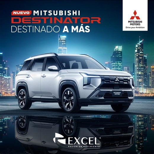 RetenChiriqui on Instagram: "Llegó el nuevo SUV que va más allá. El nuevo Mitsubishi Destinator está diseñado para acompañarte cuando la vida pide más. Un SUV creado para combinar innovación, espacio y confort. Con 3 filas de asientos, sistema de seguridad ADAS, maletero eléctrico, Smart Screen de 12.3” con Apple CarPlay/Android Auto, motor 1.5 litros turbo, iluminación 100% LED, ambientación interior multicolor y sistema de sonido Yamaha. NUEVO Mitsubishi Destinator. Destinado a más. *El equipa