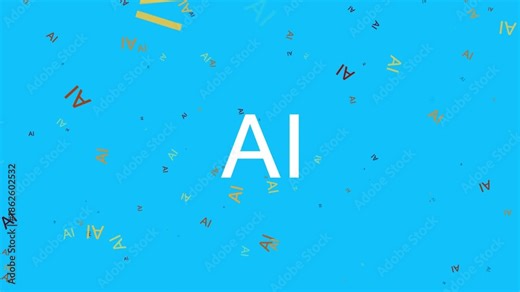 AI text animation. Artificial intelligent text animation Machine learning generation process. Artificial Intelligence. Visualization Machine Learning AI letters animation,