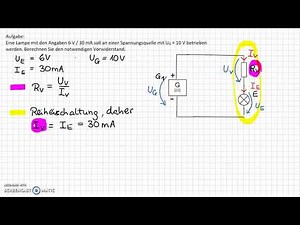 Vorwiderstand einer Lampe