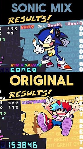 FNF Sonic Jam VS Original Result Screen Animation Comparison!