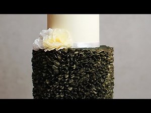 Black and Gold Ruffled Cake Tutorial- Rosie's Dessert Spot