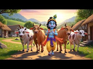 Little Krishna Song | Choti Choti Gaiya | Madan Gopal Bhajan | Cute Krishna Animation Video