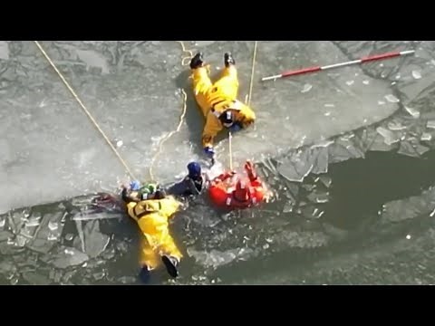 2 Teens Rescued From Ice By Firefighters Training For Ice Rescues