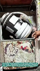 Automated Paint Mixing and Blending in Rotating Buckets - Satisfying jobs and machinery in the world