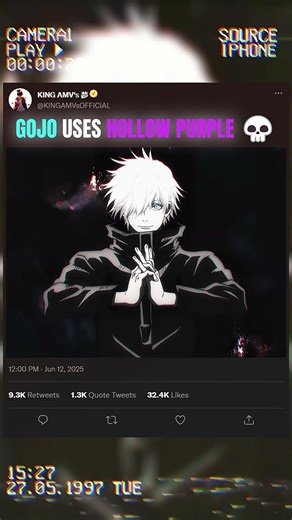 GOJO uses HOLLOW PURPLE 💀 | #jujutsukaisen #edit #amv #jjk #anime