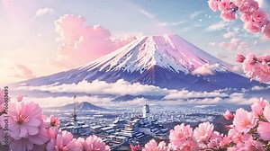 Mount fuji landscape panorama