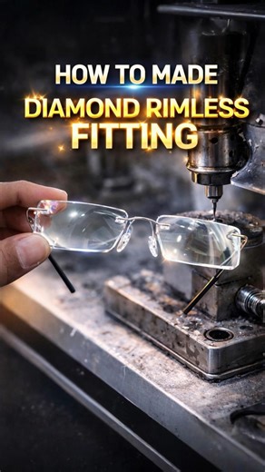 How To Made Diamond Rimless Eyeglasses | High Prescription Lens Fitting just 1 Minute #satisfying