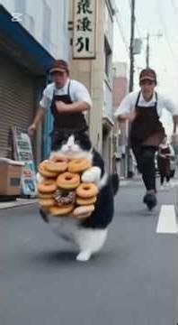 ハチワレ猫『はちまる』のドーナツ逃走劇🐈🍩